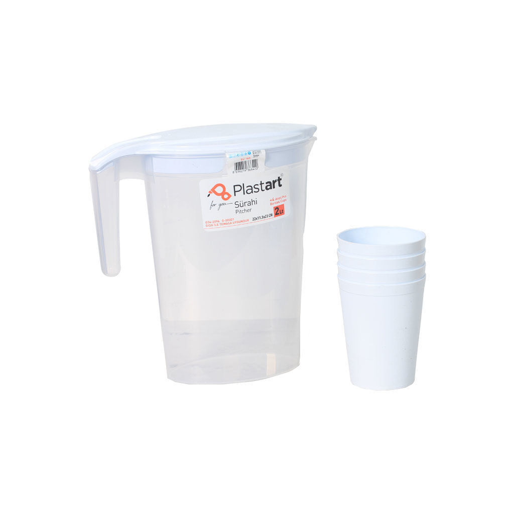 2L Pitcher with 4 Cups