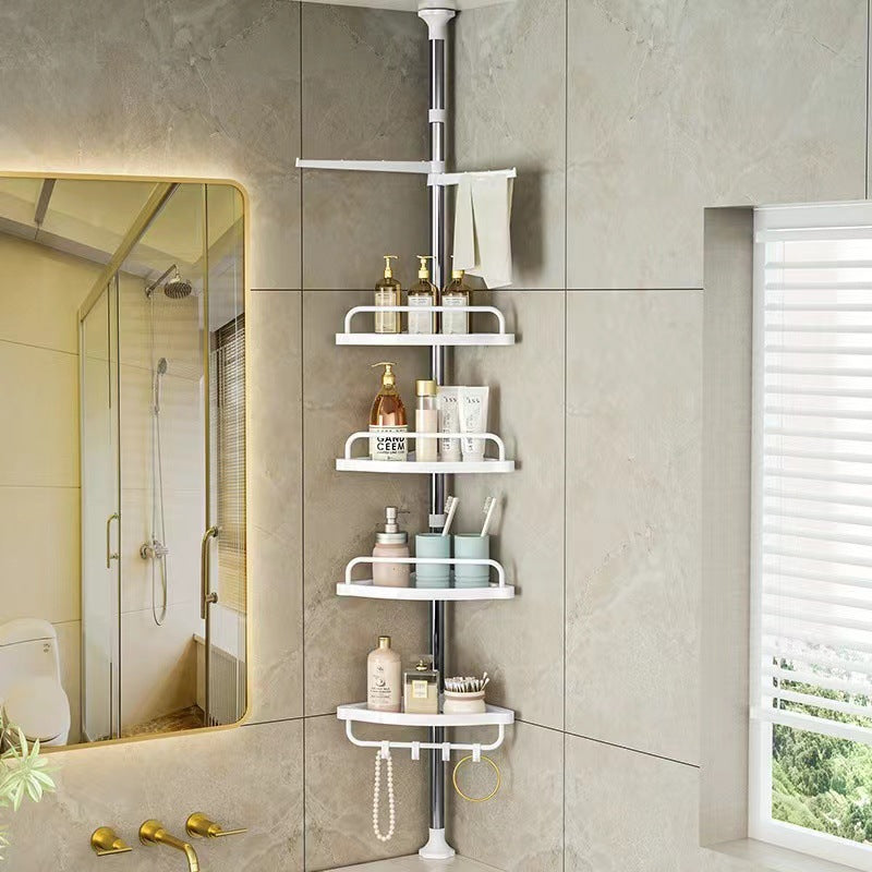Adjustable 4-Tier Corner Bathroom Rack