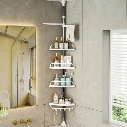 Adjustable 4-Tier Corner Bathroom Rack