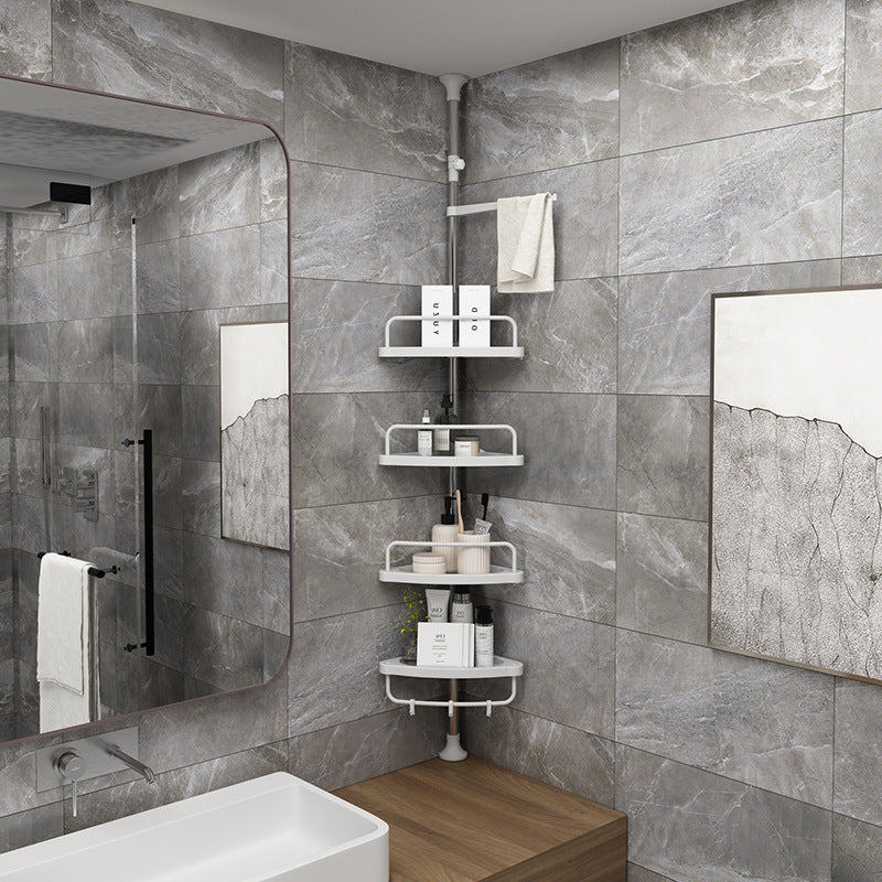 Adjustable 4-Tier Corner Bathroom Rack